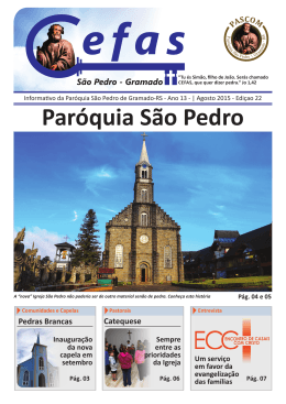 Informativo Cefas – Edição 22 - Paróquia São Pedro de Gramdo-RS