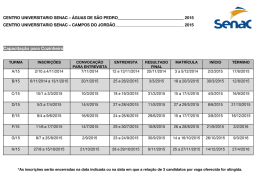 cENTRO UNIVERSITARIO SENAC - ÁGUAS DE SÃO PEDRO 2015