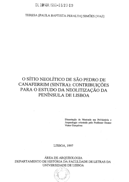 o s&iacute;tio neol&iacute;tioo de sao pedro de oanaferrim (sintra)