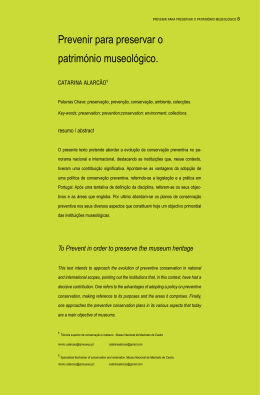 Prevenir para preservar o patrimonio museol&oacute;gico