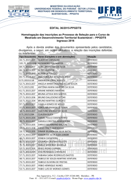 036/2015 - Mestrado em Desenvolvimento Territorial Sustent&aacute;vel