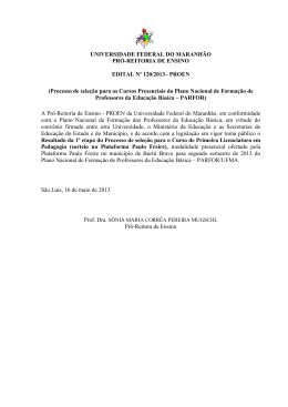 Processo de sele&ccedil;&atilde;o para os Cursos Pr