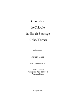Gramática do Crioulo da ilha de Santiago (Cabo Verde)