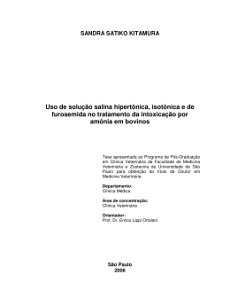 Uso de solu&ccedil;&atilde;o salina hipert&ocirc;nica, isot&ocirc;nica e de furosemida no