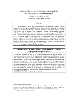 1 MEM&Oacute;RIAS DO ESPORTE NO CINEMA: SUA PRESEN&Ccedil;A EM