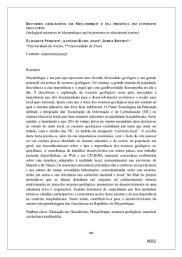 RECURSOS GEOL&Oacute;GICOS EM MO&Ccedil;AMBIQUE E sUA PRESEN&Ccedil;A