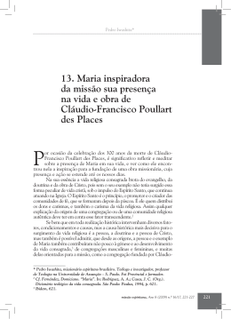 13. Maria inspiradora da miss&atilde;o sua presen&ccedil;a na vida e obra de
