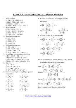 EXERC&Iacute;CIO DE MATEM&Aacute;TICA - 1&ordm;M&oacute;dulo Mec&acirc;nica