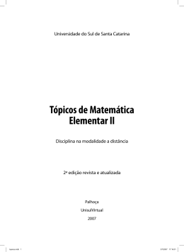 Tópicos de Matemática Elementar II - UNISUL
