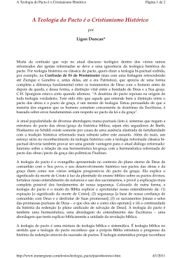 A Teologia do Pacto &eacute; o Cristianismo Hist&oacute;rico