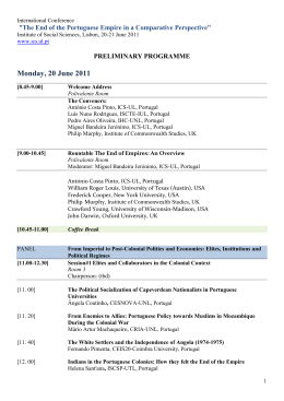 International Conference "The End Of The Portuguese