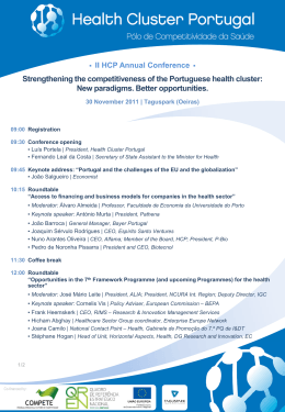 Strengthening the competitiveness of the Portuguese health cluster