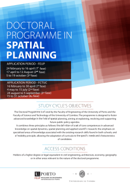 DOCTORAL PROGRAMME IN SPATIAL PLANNING