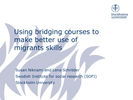Using bridging courses to make better use of migrants skills