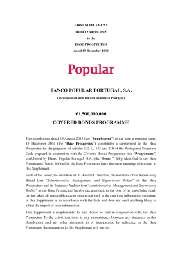 BANCO POPULAR PORTUGAL, S.A. €1,500,000,000 COVERED