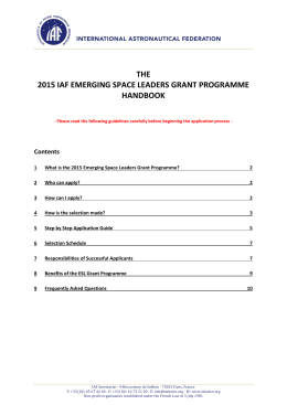 the 2015 iaf emerging space leaders grant programme handbook