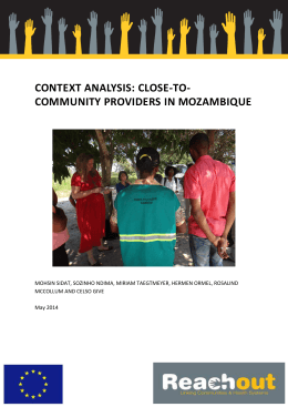 context analysis: close-to- community providers in mozambique