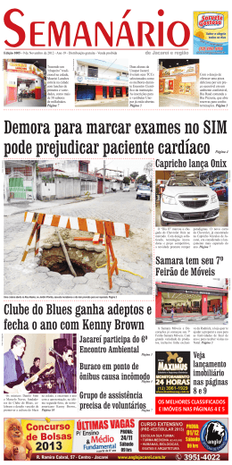 Edi&ccedil;&atilde;o 1005, de 9 de Novembro de 2012