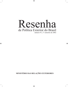 2002, 2&ordm; semestre, n&uacute;mero 91 - Minist&eacute;rio das Rela&ccedil;&otilde;es Exteriores