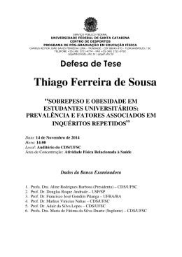 Thiago Ferreira de Sousa “SOBREPESO E OBESIDADE EM