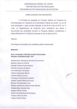 Homologa&ccedil;&atilde;o das Inscri&ccedil;&otilde;es