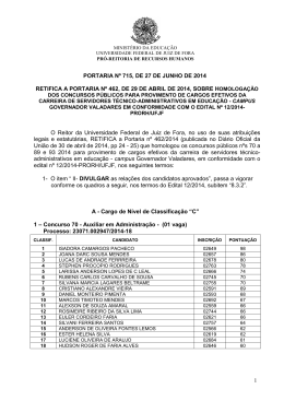 PORTARIA 715 retifica a 462-2014 - homologa&ccedil;&atilde;oEdital