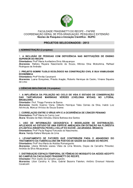 PROJETOS SELECIONADOS