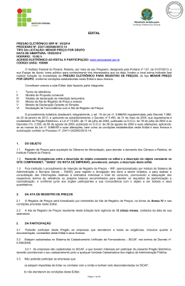 Edital de Abertura &ndash; Preg&atilde;o 05/2014