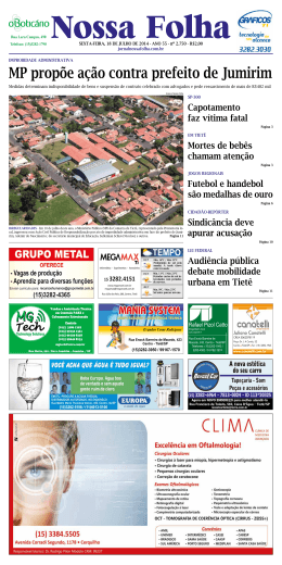 Edi&ccedil;&atilde;o 18/07/2014 - Jornal Nossa Folha