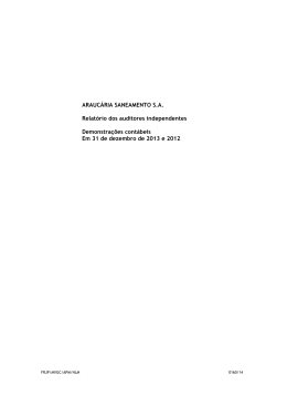 Demonstra&ccedil;&otilde;es Financeiras 2013