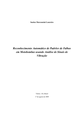 Reconhecimento Autom&aacute;tico de Padr&otilde;es de Falhas em
