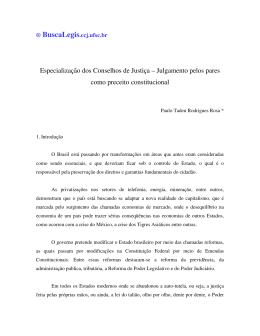 Especializa&ccedil;&atilde;o dos Conselhos de Justi&ccedil;a - BuscaLegis