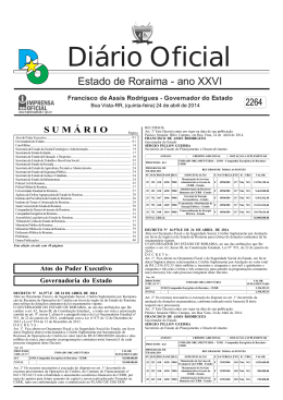 Di&aacute;rio Oficial - Imprensa Oficial do Estado de Roraima