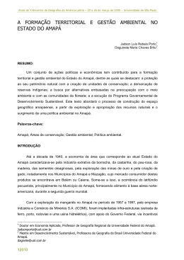 Amap&aacute;: conflitos de um Estado ambientalmente conservado