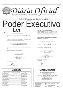 Diário Oficial - Prefeitura de Rondonópolis