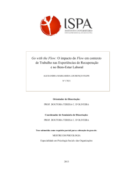 Go with the Flow: O impacto do Flow em contexto de Trabalho nas