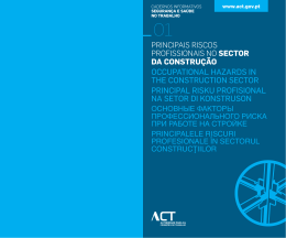 Principais riscos profissionais no setor da construção