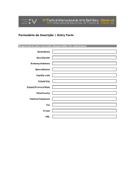 Formulário de Inscrição \ Entry Form