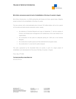 MOTA-ENGIL announces award of work of rehabilitation of