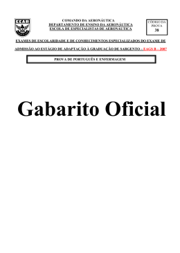 Gabarito Oficial - EAGS-B 2007