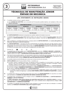 T&eacute;cnico de Manuten&ccedil;&atilde;o J&uacute;nior
