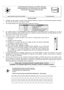 Quest&otilde;es DER- 2008 - CPS - Universidade Estadual de Ponta Grossa