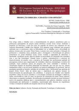 PRODU&Ccedil;&Atilde;O DIRIGIDA &ldquo;CIDAD&Atilde;O COM OPINI&Atilde;O&rdquo;