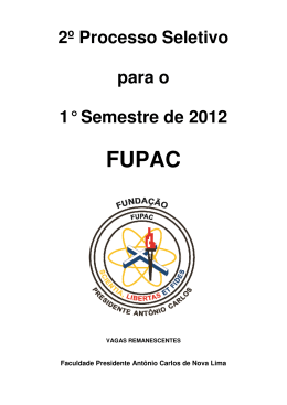 2º Processo Seletivo para o 1° Semestre de 2012