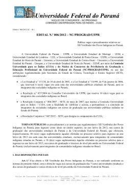 Edital - NC- UFPR - Universidade Federal do Paran&aacute;
