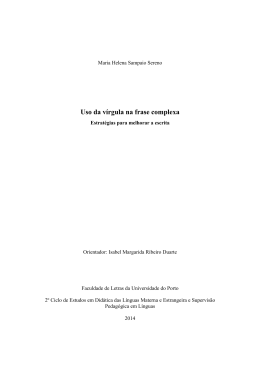 Estrat&eacute;gias para melhorar a escrita: a v&iacute;rgula na frase complexa