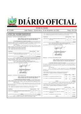 Di&aacute;rio Oficial - Governo da Para&iacute;ba