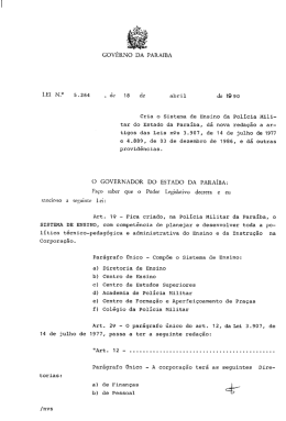 Cria o Sistema de Ensino da Polícia Militar e Altera dispositivos da