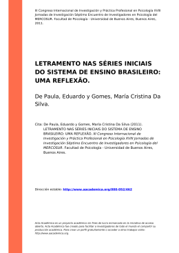 letramento nas séries iniciais do sistema de ensino brasileiro