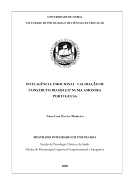 intelig&ecirc;ncia emocional: valida&ccedil;&atilde;o de construto do msceit numa